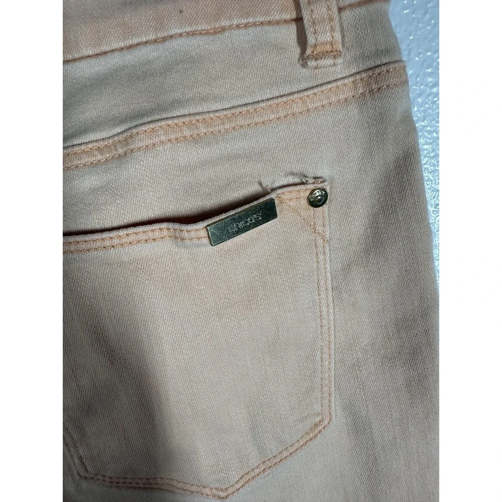 Chicos So Slimming Girlfriend‎ Jeans Womens 8P Peach Slim Leg Ankle Petite